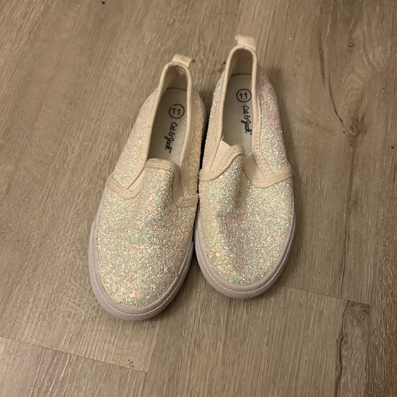 Cat And Jack Glitter white shoes - Picture 1 of 1